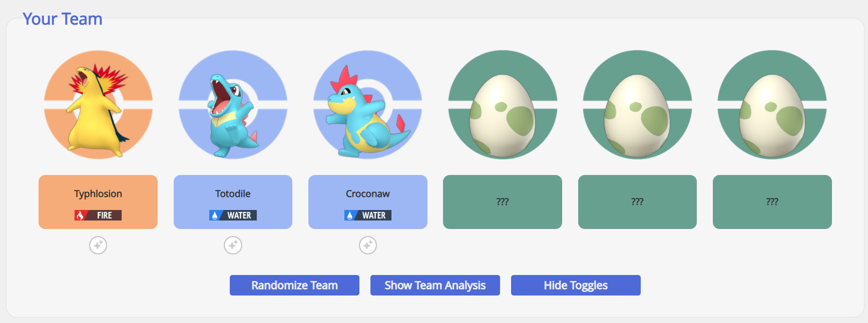 Pokemon Team Builder team composition and type analysis